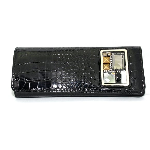 Black Alligator Evening Clutch | Purse | Handbag (vegan) - Picture 1 of 5